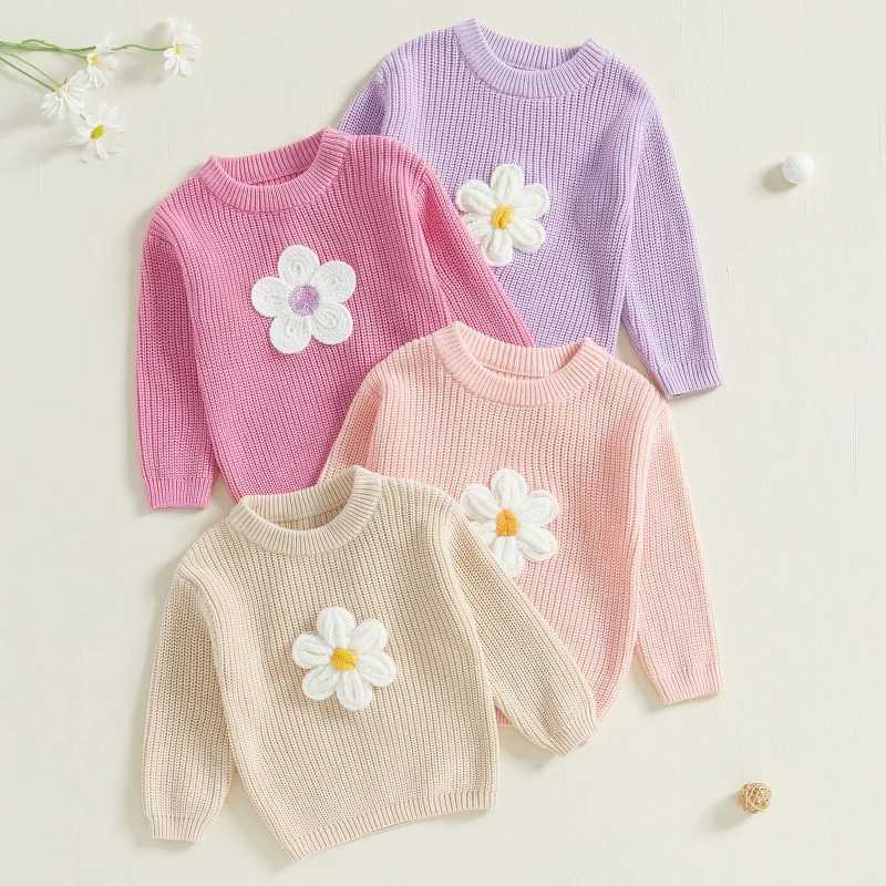 MISOWMNJOY Flower Knitted Womens Sweater Winter and Autumn Casual Clothing Cute and Warm Long Sleeve Pullover Top Baby Knitted W241025