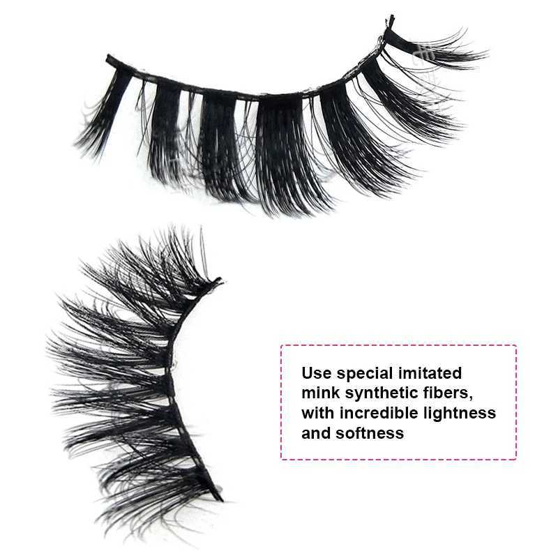 5/12/20 Double Eyelash Mink Eyelash Fluffy Soft Wispy Natural Cross Eyelash Extension Reusable Eyelash Mink False Eyelash MakeupW241024