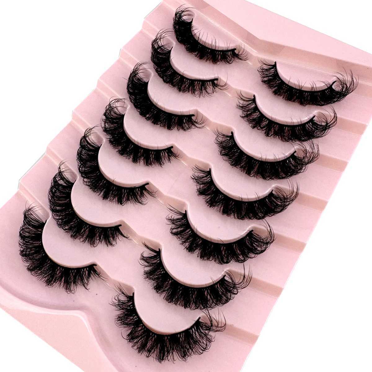7 pairs of Russian striped eyelashes DD curly eyelash pack fluffy false eyelashesW241024