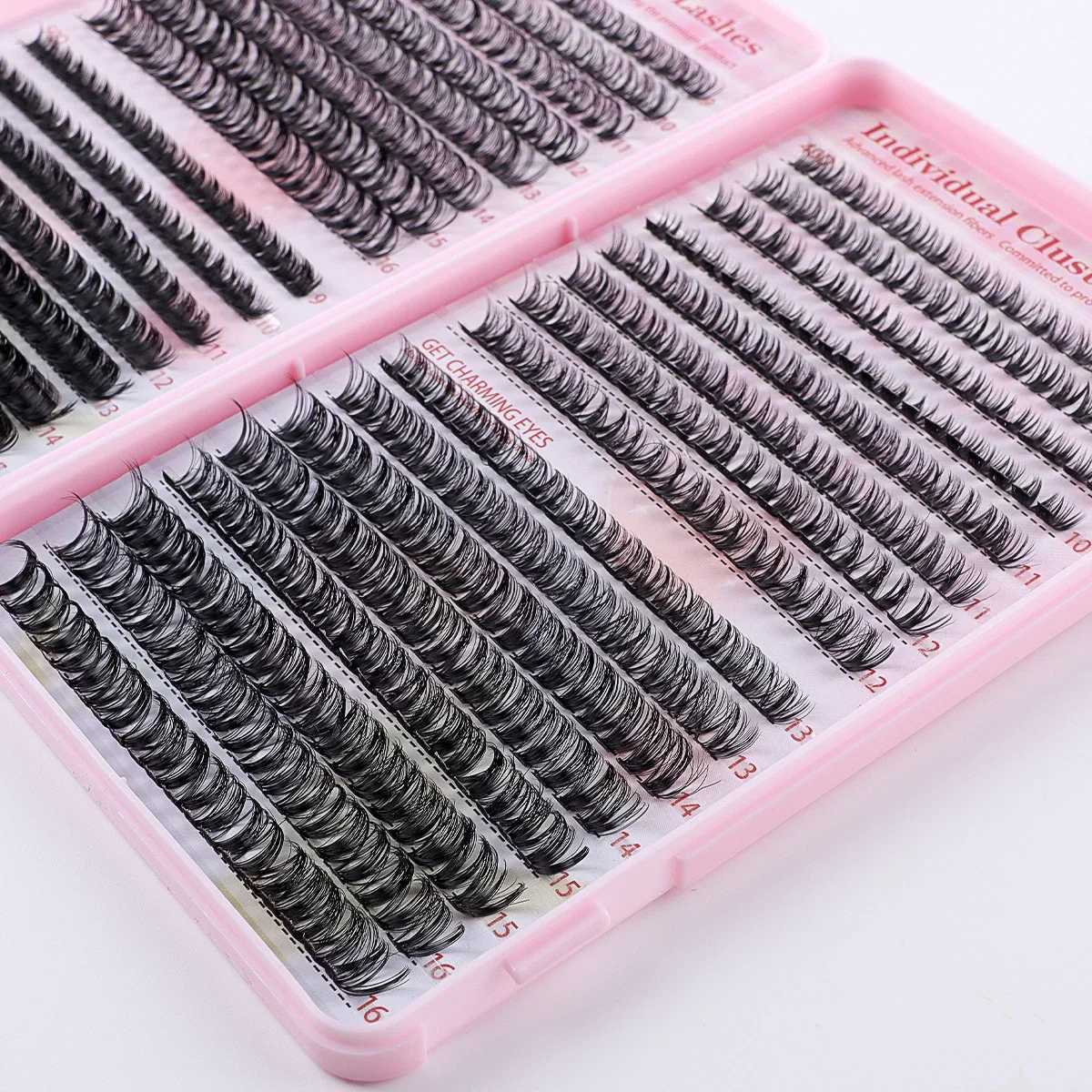 Eyelash extension kit 640 pieces 3D thick fluffy eyelash clusters 30+40+50D 9-16mm eyelash set with adhesive and removable personal eyelashesW241024