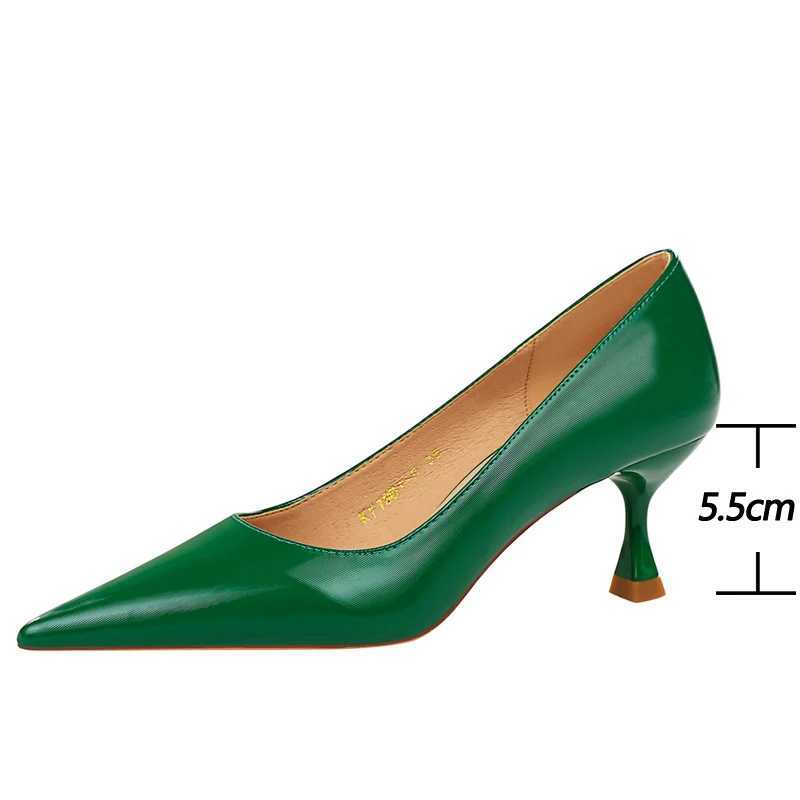 High Quality Bigtree shoes Fi kitten high heels womens pump Pu leather shoes high heels Occupati OL office shoes Plus size 43 T241024