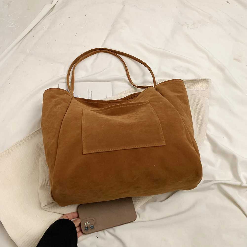 Women Suede Top Handle Purse Large Capacity Satchel with External Pocket Purses and Handbags for Work Travel 241025