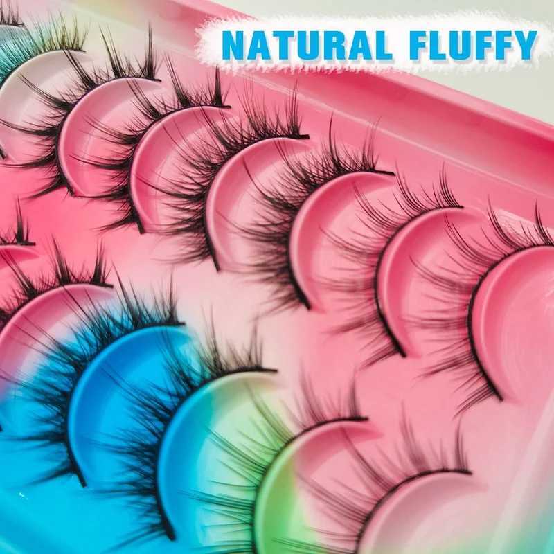 Natural eyelashes 5/10 pairs 3D mink eyelashes comic eyelashes eyelash strips soft light false eyelashes makeupW241024