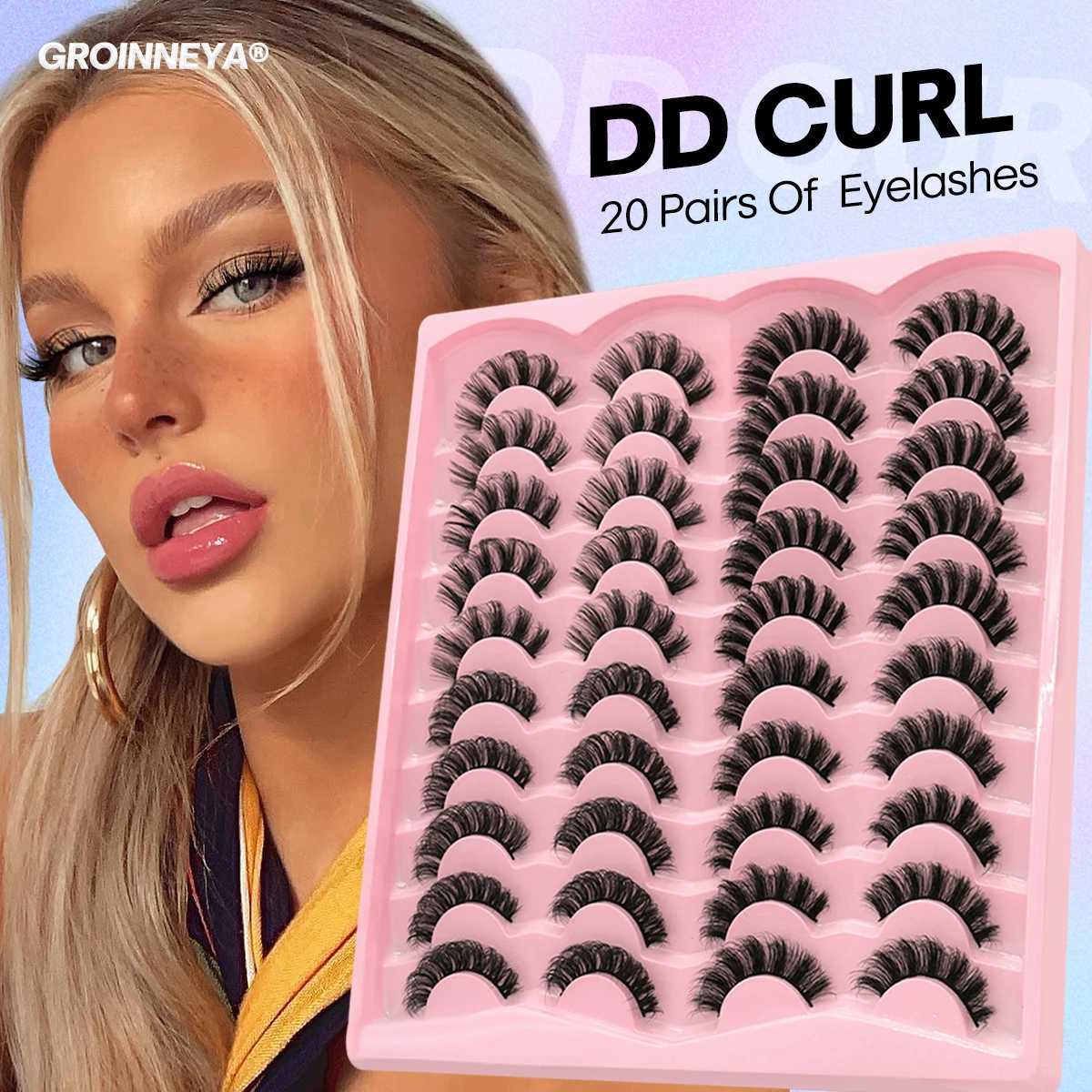 Russian striped eyelashes 5/10/20 pairs fluffy mink eyelashes 3D false eyelashes Russian eyelashes D curly false eyelashes makeupW241024