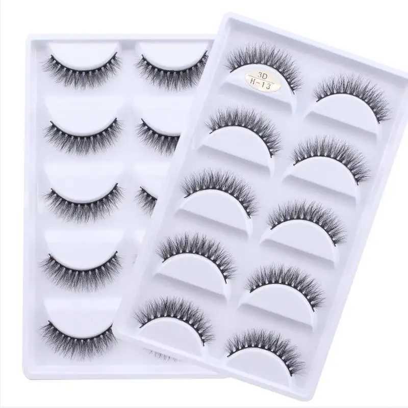 5 pairs of multi pack 3D mink eyelashes fake eyelashes handmade Wispy fluffy long eyelashes natural eye makeup tools eyelashes H13 E08W241024