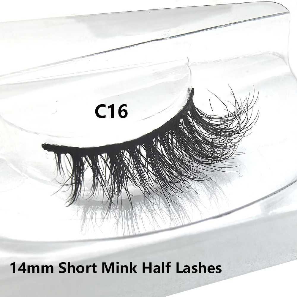 FOXESJI Real Mink Half Eyelash Short Natural False Eyelash Reusable Fluffy Soft Strip Half Eyelash Extended Daily EyelashW241024