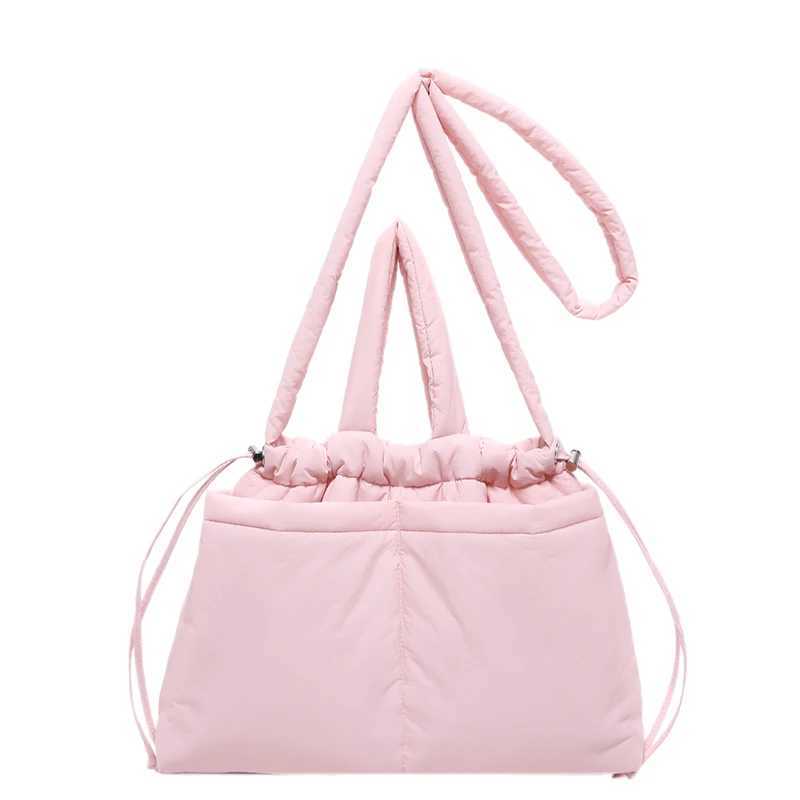 Puffer Tote Bag Large Crossbody Lightweight Puffy Handbag with Drawstring Satchel Purse for Women Work Shopping Travel 241025