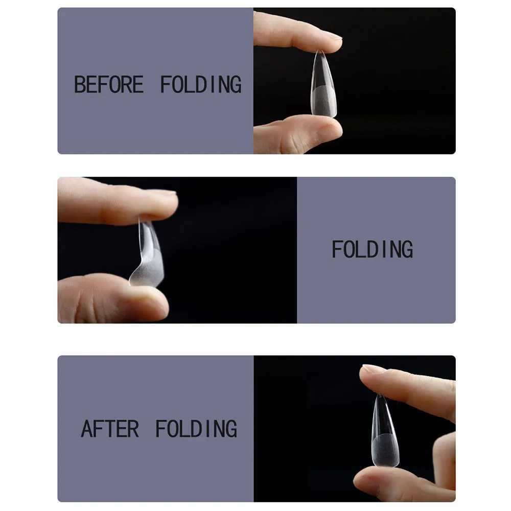 120Pcs Clear No Mark Frosted Stiletto Almond Square Fake Nails Press On Nail Tips Soft Full Cover Nails Extension Manicure ToolXJ241025