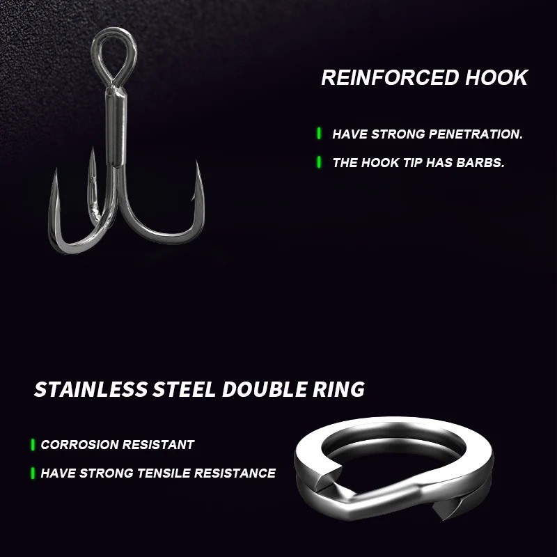 Wondersee 5PCS with Box VIB Spinner Spoon Bait Hard Lure Treble hooks Trolling Fishing Tackle Jigs Bass Sinking Wobbler Swimbait 241024