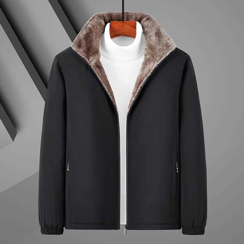 Ultra thin and warm Flce winter jacket new casual cotton jacket mens plus size jacket W241024