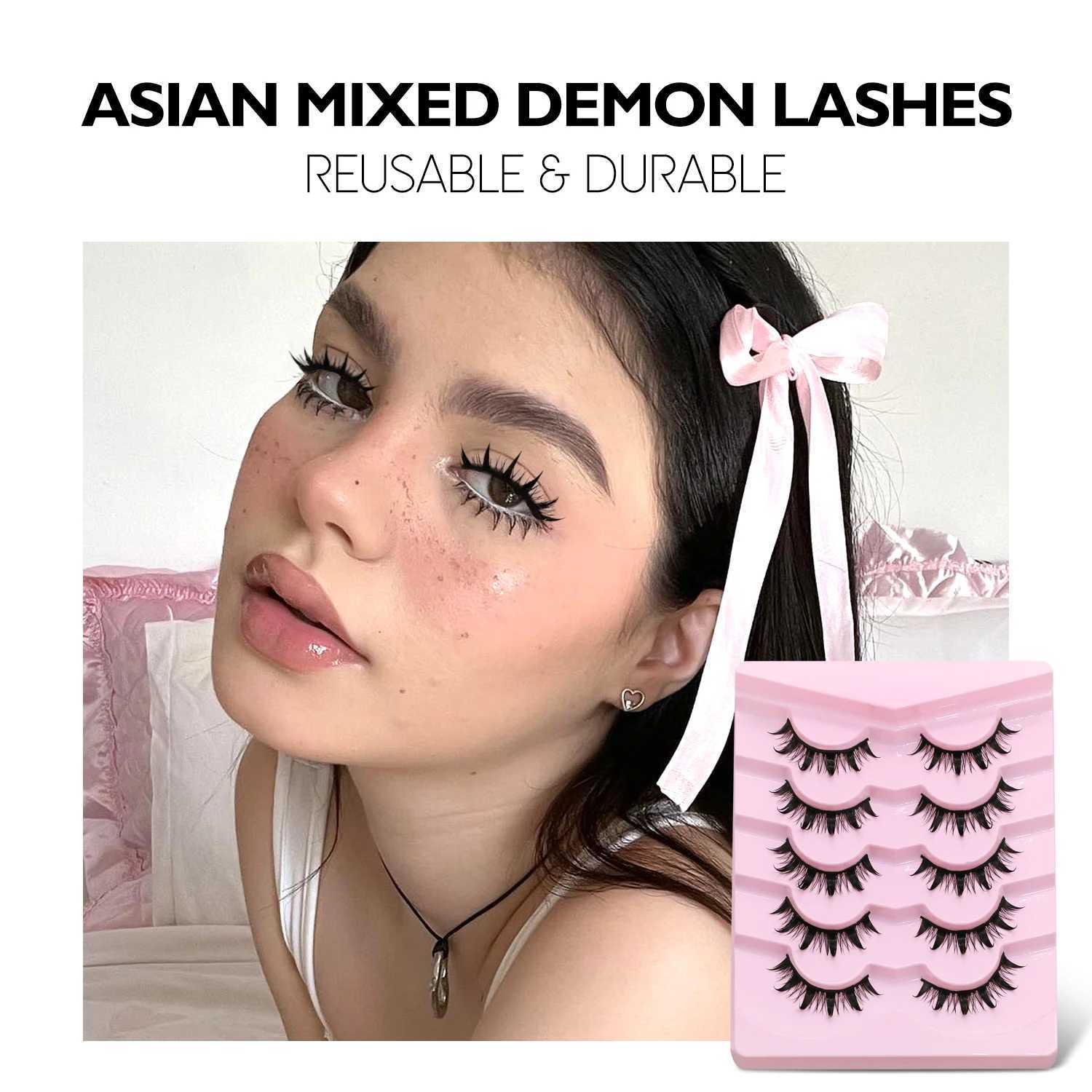 Groinneya new manga eyelashes soft natural eyelashes devil eyelashes manga eyelashes daily date makeup eyelashes Wispy eyelashesW241024