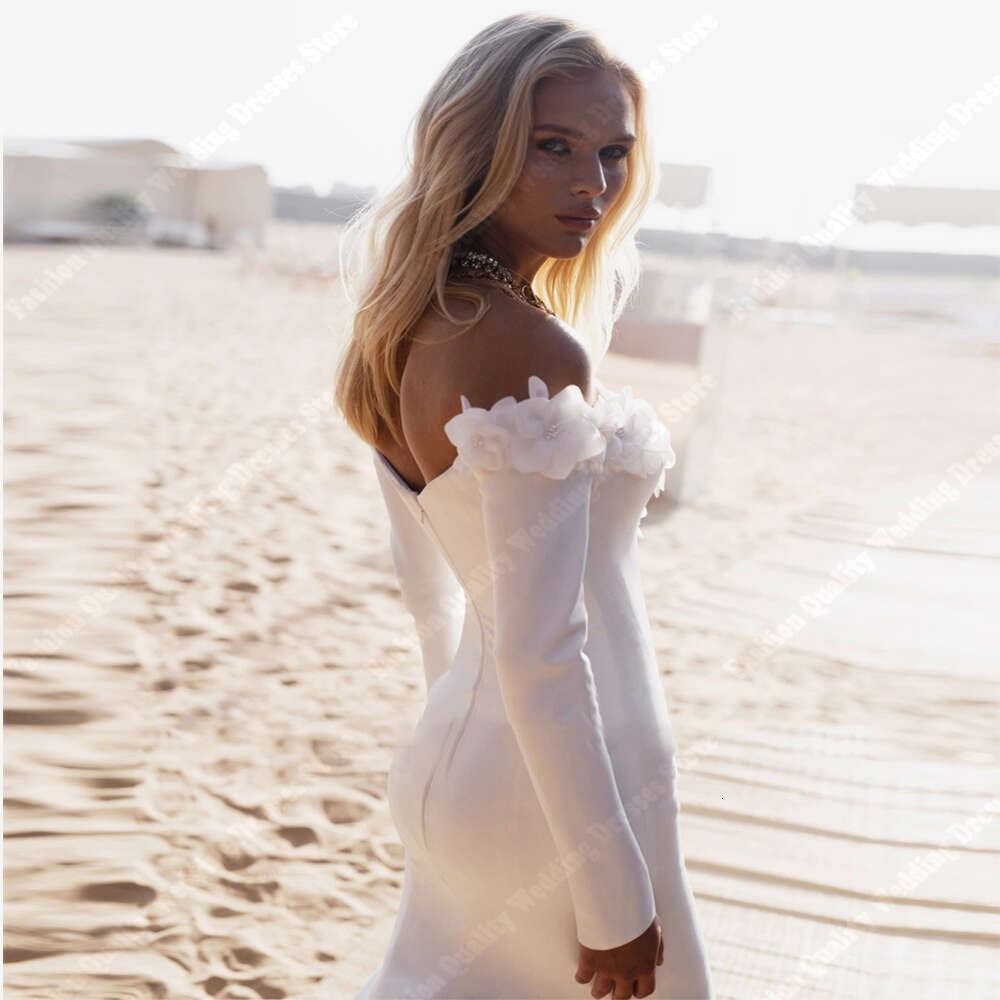 Sexy Off The Shoulder Women Wedding Dresses Simple Princess Sparkg Mermaid Bridal Gowns Formal Sleeveless Vestidos De Novias