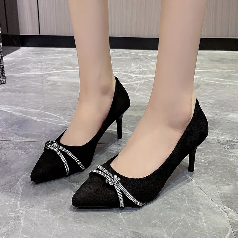 2024 Womens High Heels Fashion Rhinestone Summer Stills Casual Edition Pointed Party Dress Womens Shoes 241024
