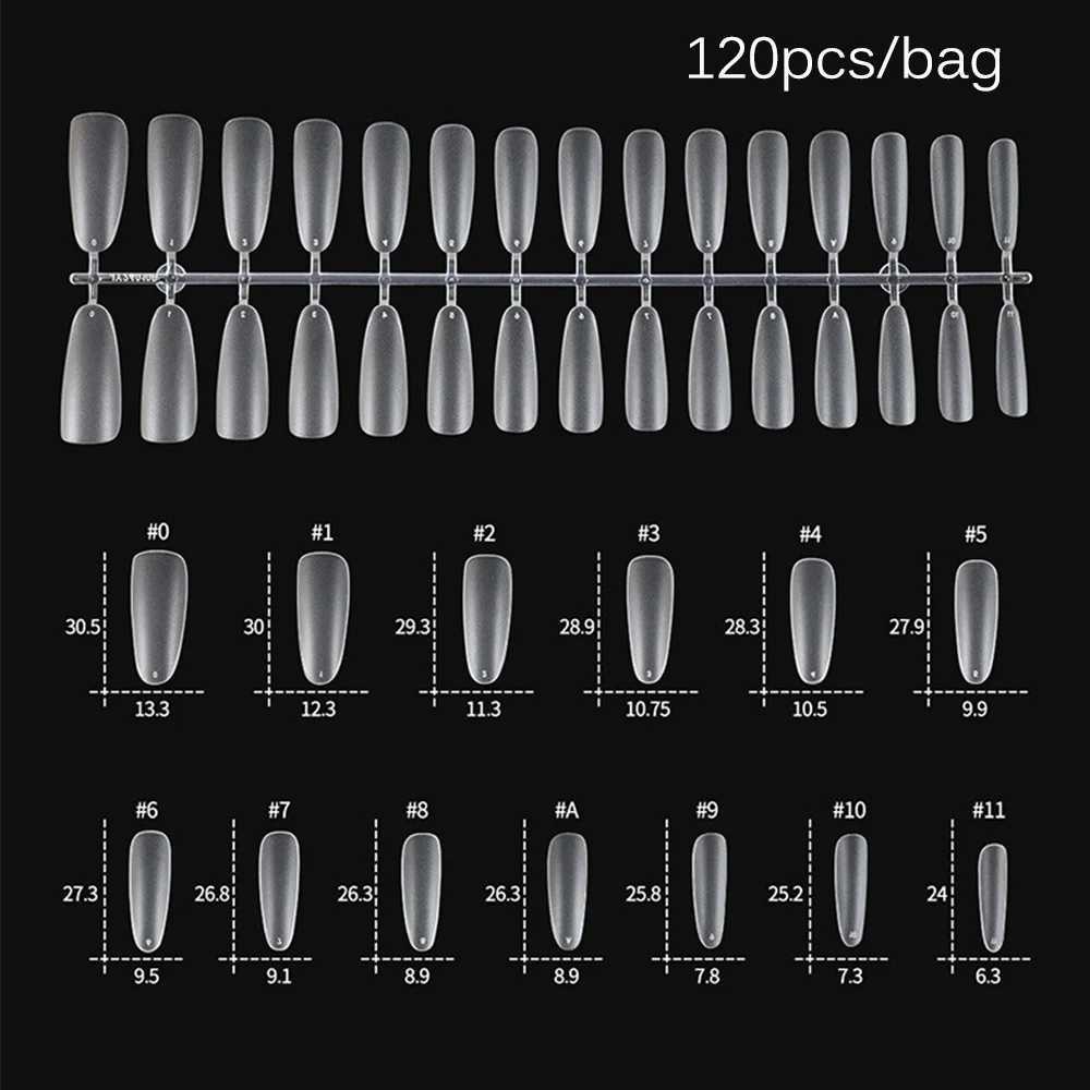 120pcs Matte fake nails Coverage transparent False Nails Tips FrenchXJ241025