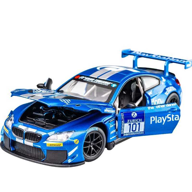 1 24 BMW M6 GT3 M4 BMW CSL racing wheel less highlight sports car model toy die-casting metal alloy miniature replica X241024