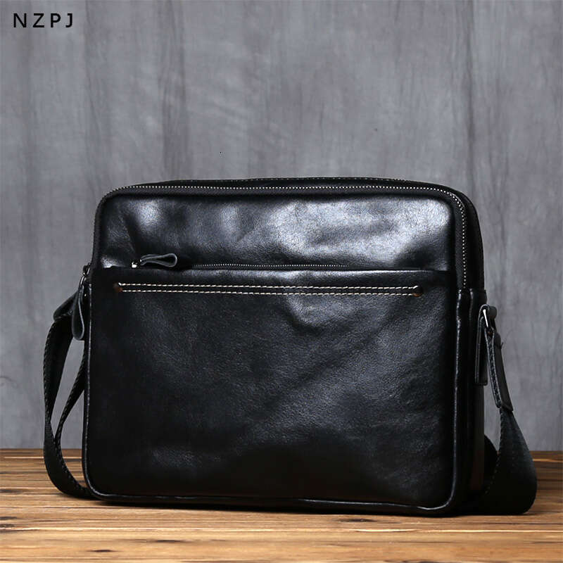 genuine leather mens shoulder casual crossbody natural cowhide tablet computer trend men bag for 10 inch ipad
