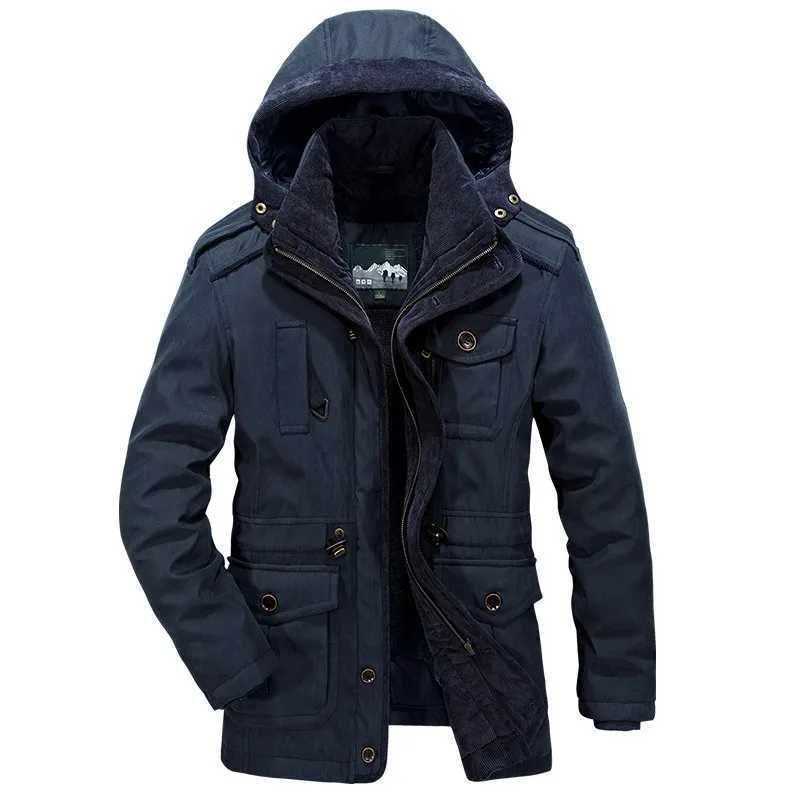 2024 Parka mens winter jacket mens thick hooded waterproof jacket warm jacket casual mens jacket thick fur coat W241024