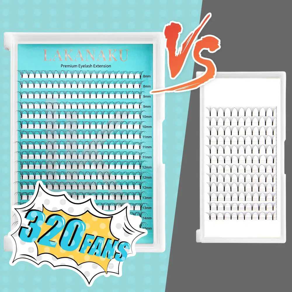 Lakanaku 320 Fans Pre made Volume Fans 3D 4D 5D 6D Soft Cashmere Matte Eyelash Large Capacity Cilios Personal Eyelash ExtensionW241024