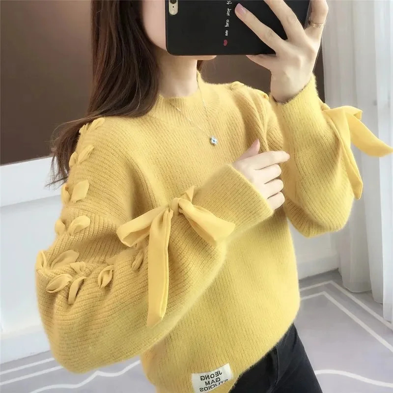 Turtleneck Sweater Autumn Winter Knitted Pullovers Women Sweaters Casual Loose Long Sleeve Female Jumper 241021