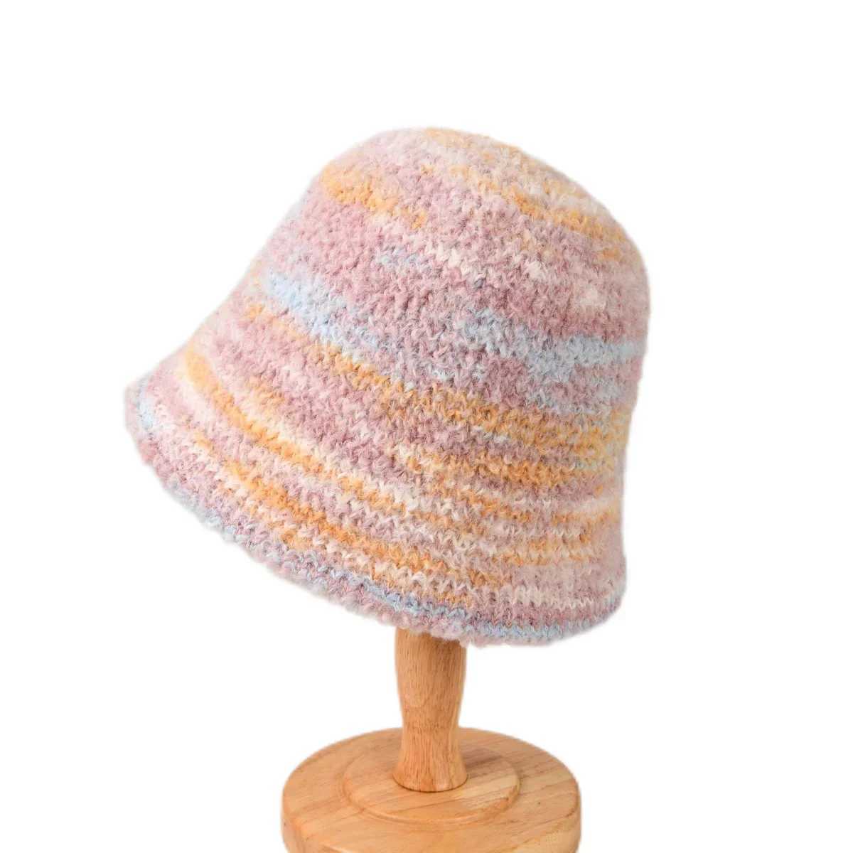 2024 Autumn Winter Ombre Bucket Hat Sweet Dopamine Fisherman Hat Warm Trend Small Luxury Gradual Color Tie Dye Travel Basin HatX241025