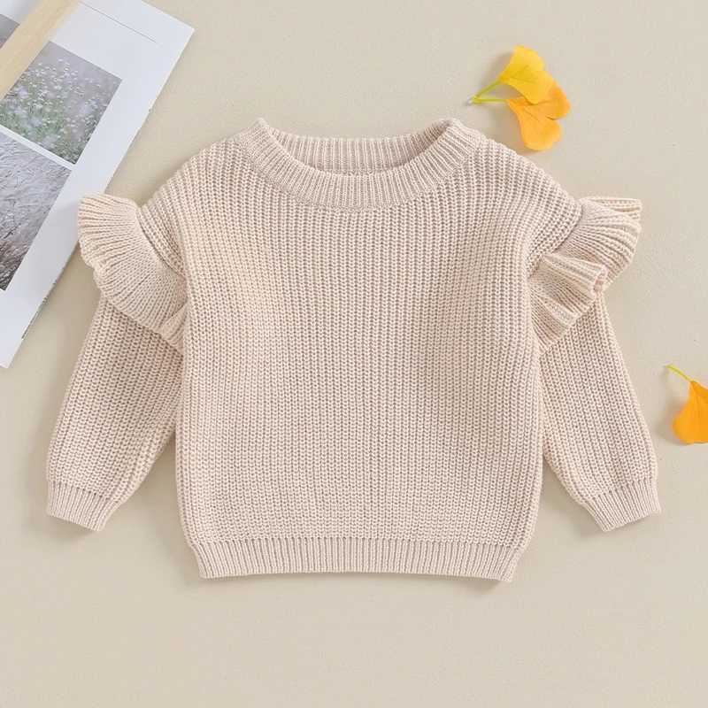Baby solid color pleated sweater knitted autumn and winter baby clothing round neck childrens and young childrens zipper baby jacket W241025