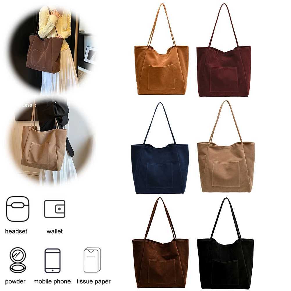 Women Suede Top Handle Purse Large Capacity Satchel with External Pocket Purses and Handbags for Work Travel 241025