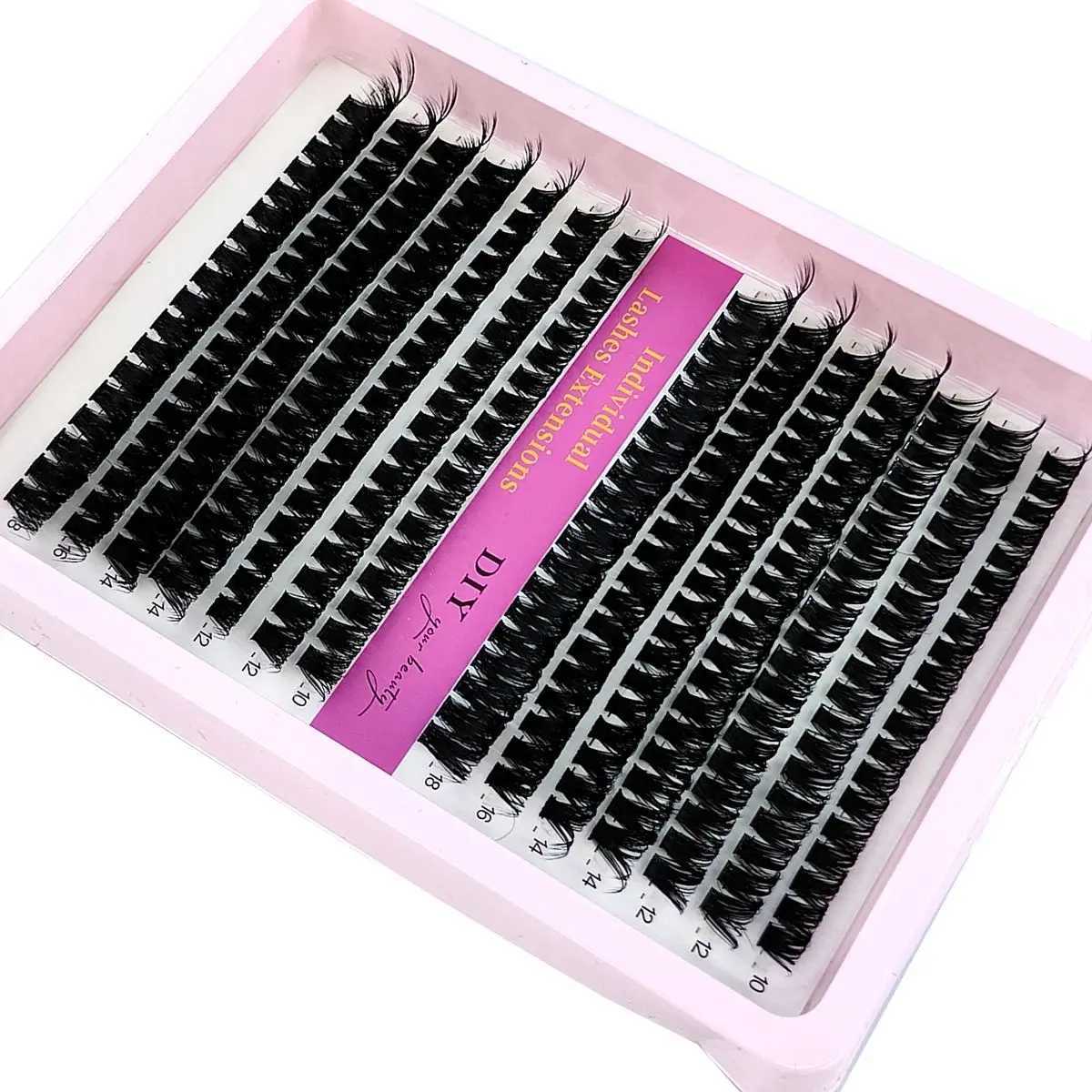 60D/80D/100D mixed tray eyelash clusters 10-18mm mixed Wispy personal eyelash extensions 266/280pcs DIY mink false eyelash makeupW241024