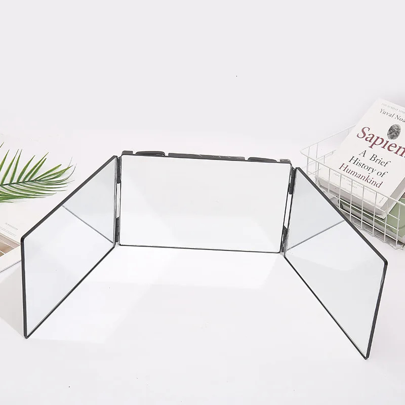 3 Way Mirror for Self Hair Cutting 360 Trifold Cut Men Women Makeup Vanity black 241024