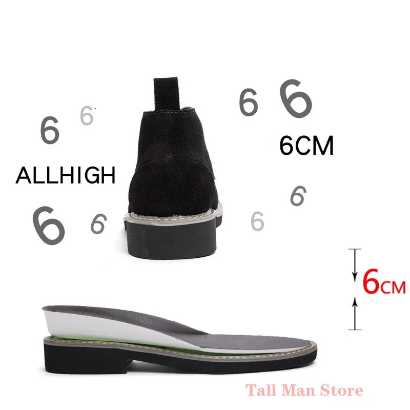 Boots Elevator Shoes High Insole Mens Business Shoes High Insole 6CM Wedding Shoes Black Leather 241024