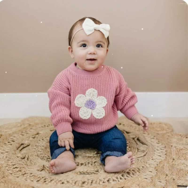 MISOWMNJOY Flower Knitted Womens Sweater Winter and Autumn Casual Clothing Cute and Warm Long Sleeve Pullover Top Baby Knitted W241025