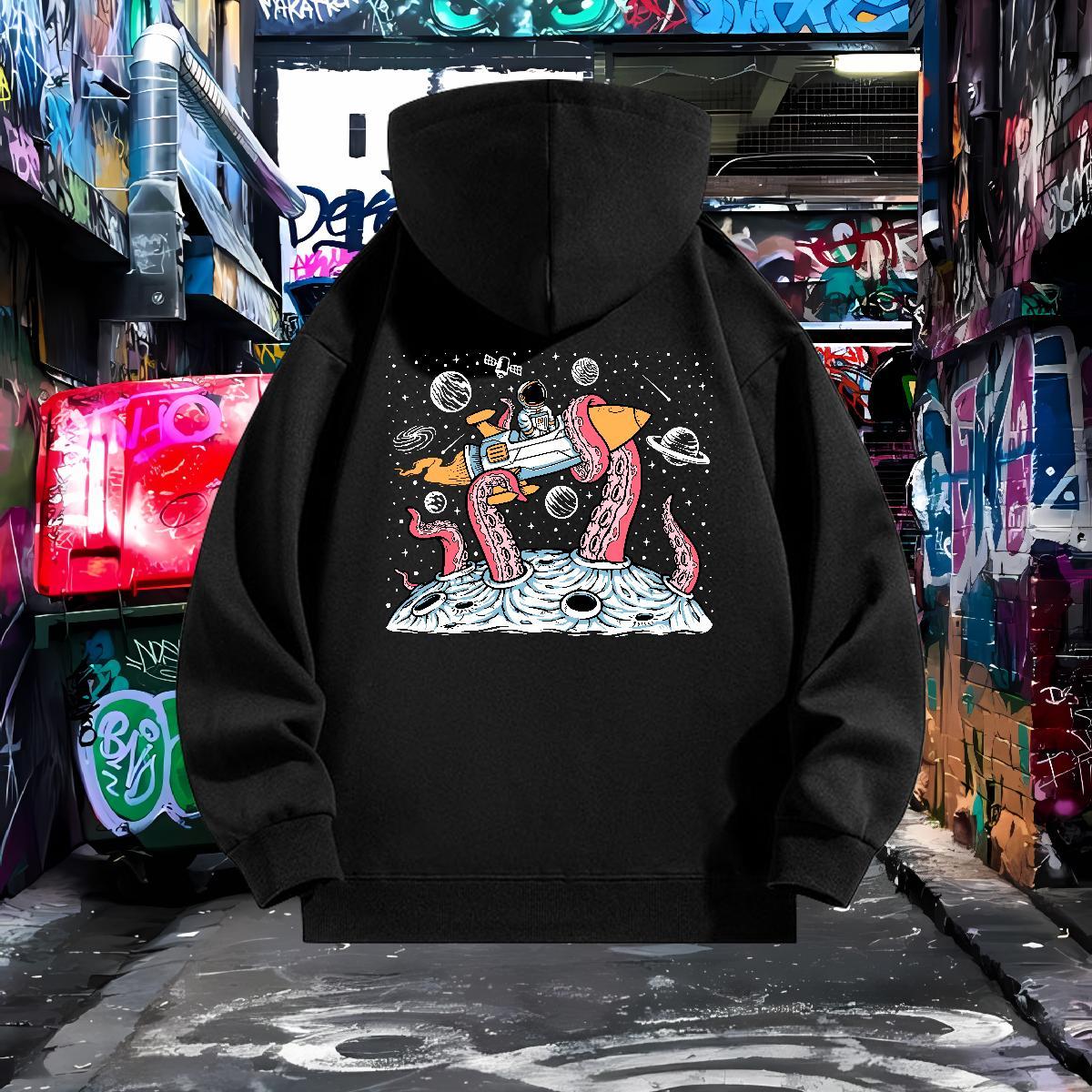 2024 New Hooded Sweatshirt Breathable Hooded Collar Unisex Men Clothes Hoodie Oversized Tops Hoody High Street Hip Hop Warm Fleece