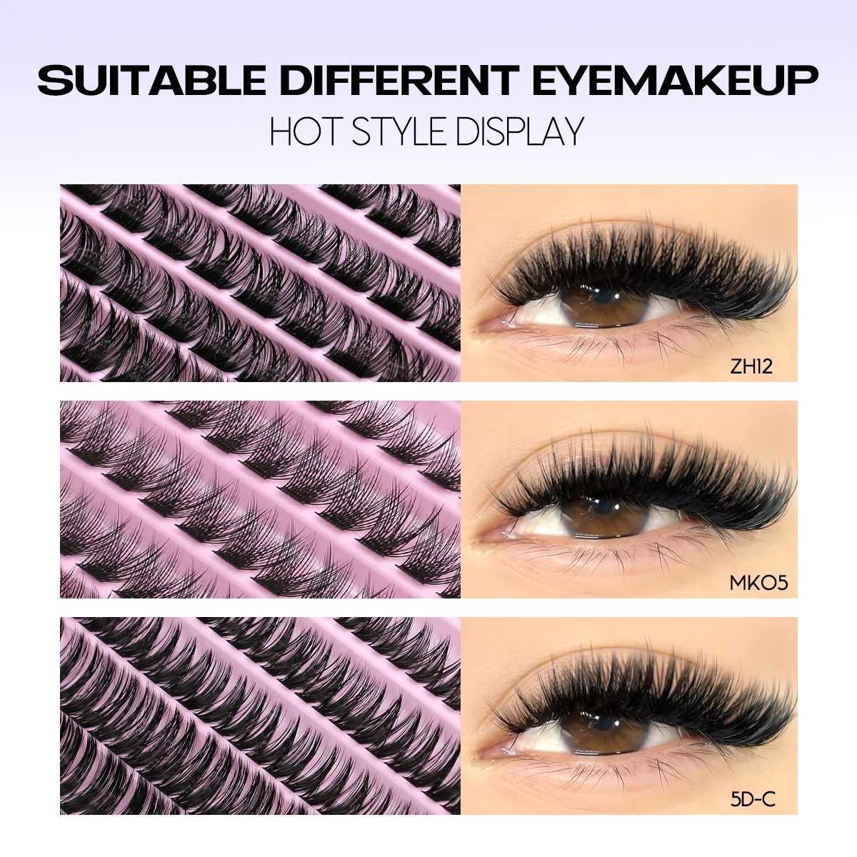 Groinneya DIY Eyelash Extension Kit Personal Eyelash Cluster Mixed Eyelash D Curling Cluster Eyelash Adhesive and Sealing Makeup ToolW241024