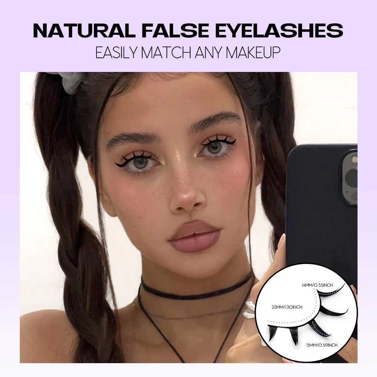 Groinneya Manga Eyelash 3D Mink Eyelash Natural Eyelash Soft Cross Wispy False Eyelash 3D Natural EyelashW241024