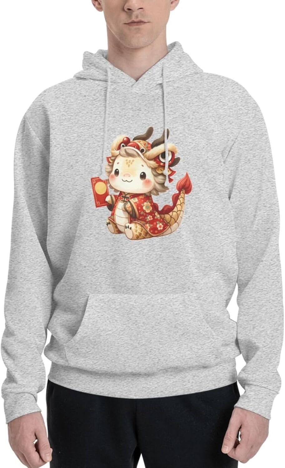 Hoodie for Mens Womens Funny Cartoon Chinese Dragon Print Hoodie Clothing Graphic Hoodies sweatshirt Pullover Long Sleeve lucky dragon