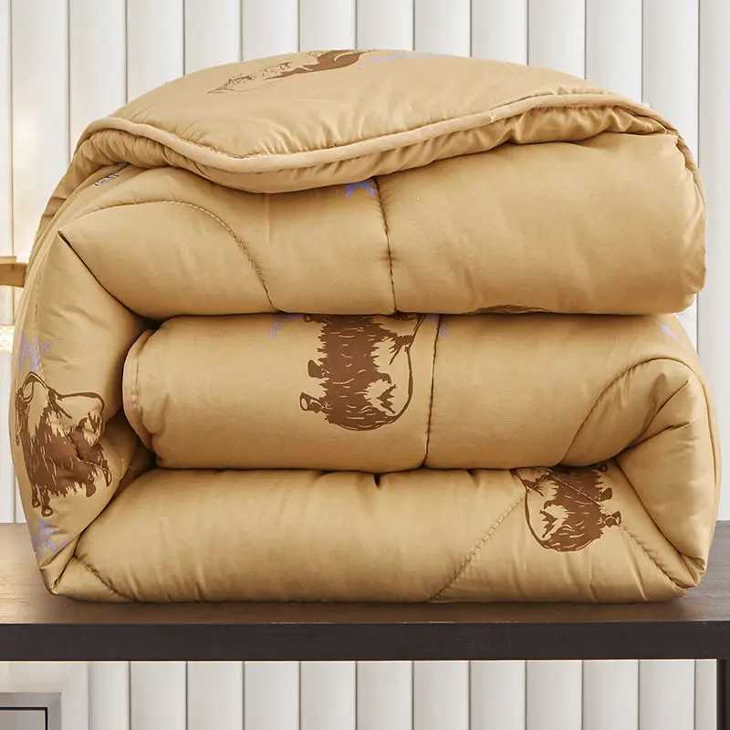 Winter camel hair bedding comfortable and warm bedding weighted blanket camel hair bedding double-layer bedding W241024