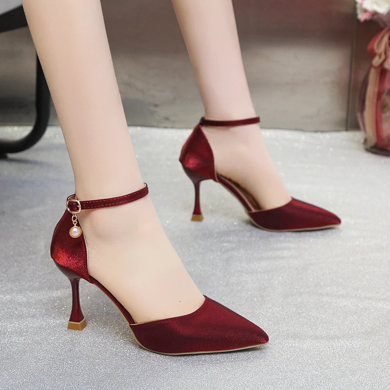 Fashion Solid Color High Heels for Women Summer Girl Internet Celebrity Sexy Single Word Button Casual Comfortable Shoes for Women 241024