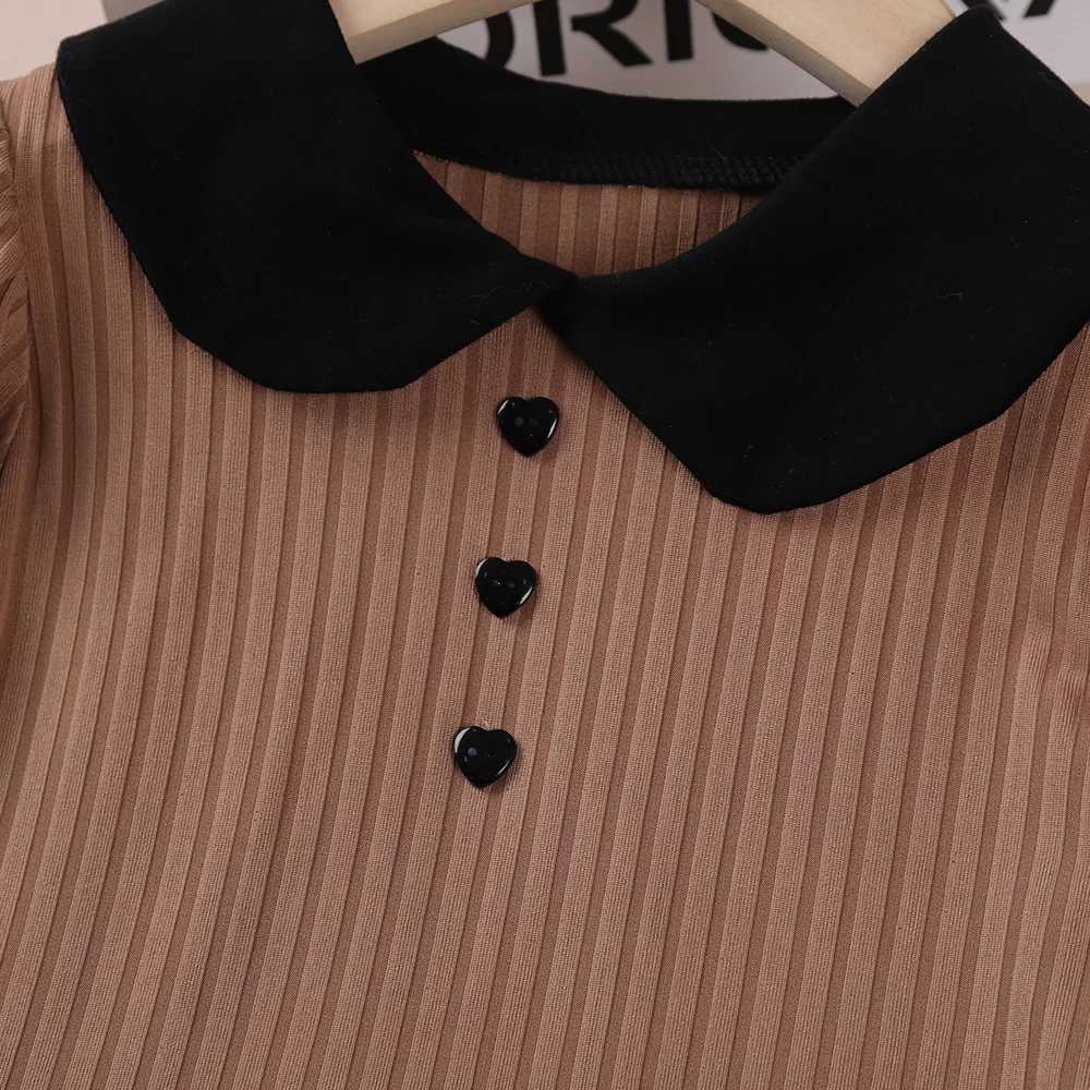 Bear Leader Solid Childrens Long Sleeve Shirt Bottom Sweater Childrens Coat Autumn Childrens Top Casual Boys and Girls Sweater W241025