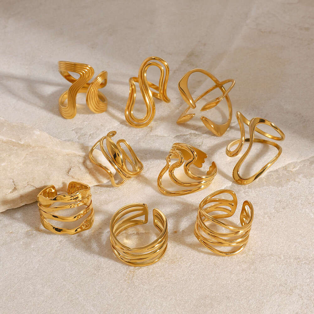 Band Rings new designer Halley Gemini Band Rings Spinelli Kilcollin brand New luxury Industrial wind jewelry gold 925 sterling silver multiple ring Mo