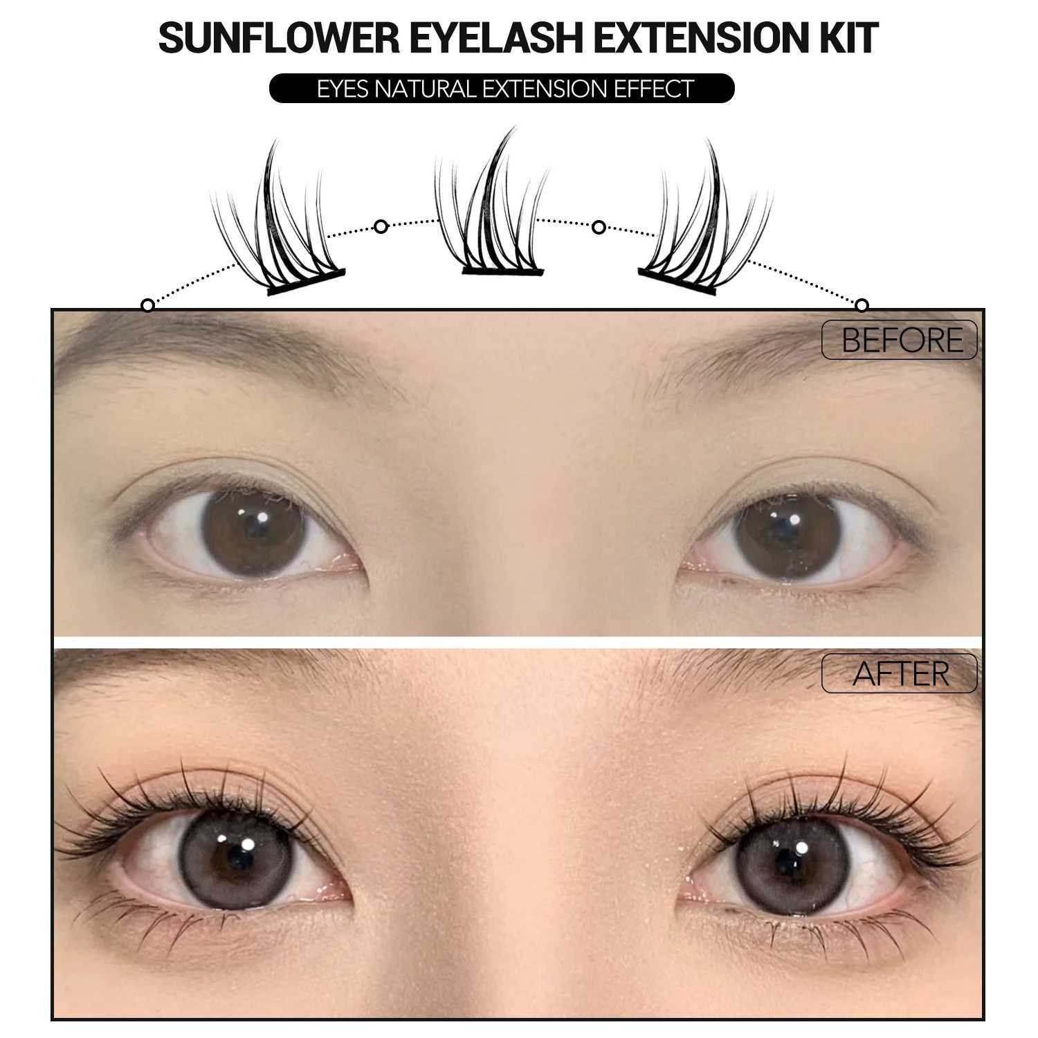 DIY False Eyelash Cluster Kit Manga False Eyelash Natural Animation Eyelash Effect Personal Eyelash Extension Kit MakeupW241024