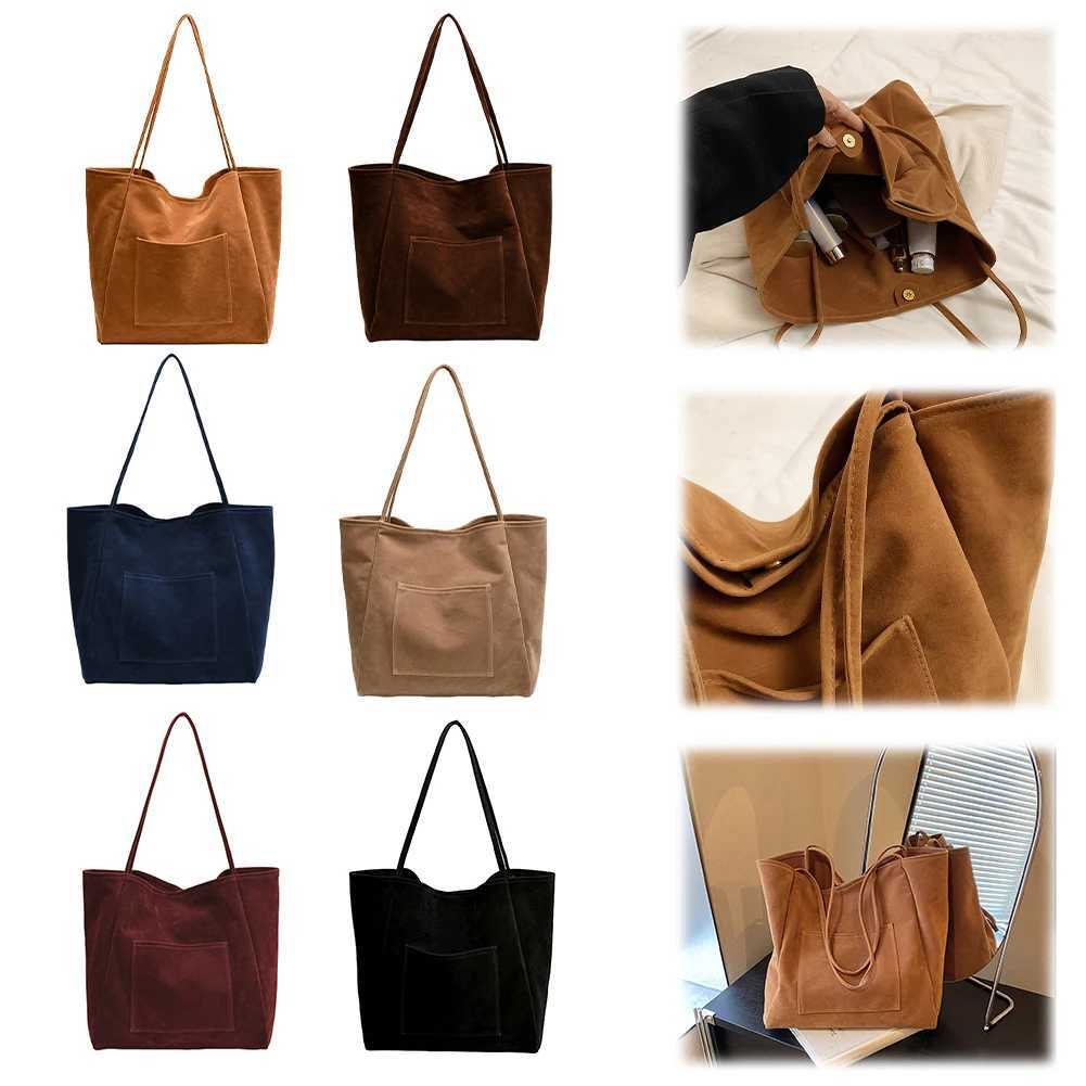 Women Suede Top Handle Purse Large Capacity Satchel with External Pocket Purses and Handbags for Work Travel 241025