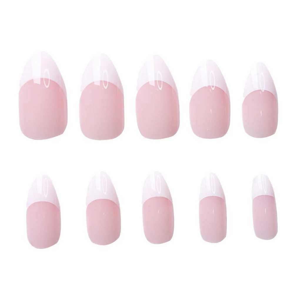 120pcs Pink False Nails Full Cover Full Cover Press On Nails Nail Extension Large Capacity French White Tips Design Fake NailXJ241025