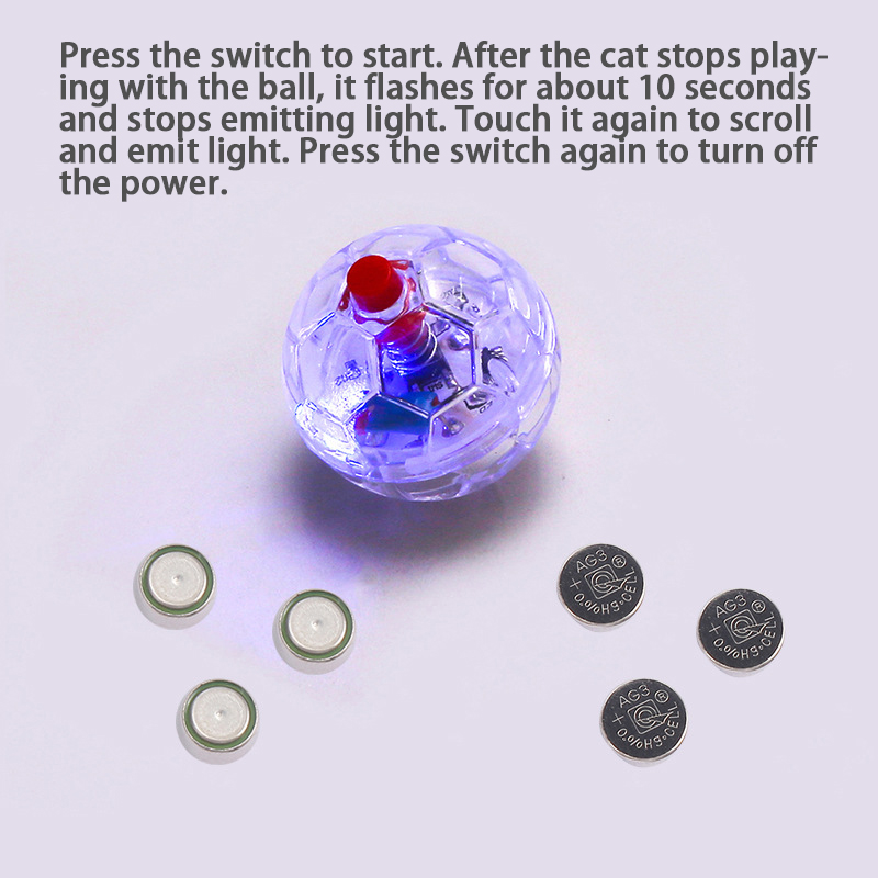 Pet light-emitting teasing cat ball sports interactive entertainment cat toys self hi smart teasing cat set plastic football ball