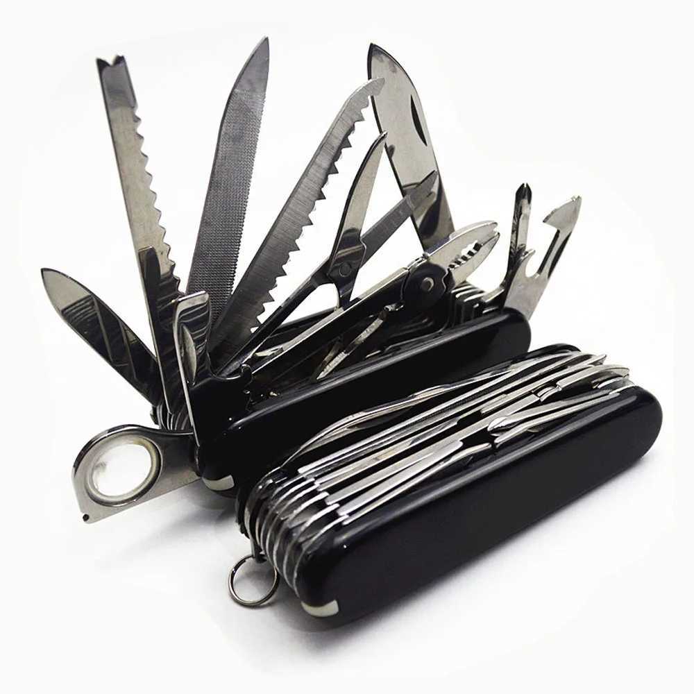 Multi functional pocket knife 30 basic functions multi tool Swiss manual tool Army knife Outdoor camping EDC gear survival knife X241024