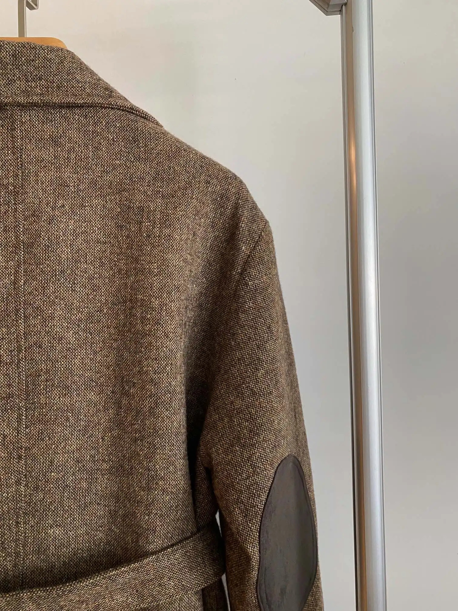 Coffee colored double-sided wool coat suitable for womens winter fashionable Hepburn style wool coat 241024