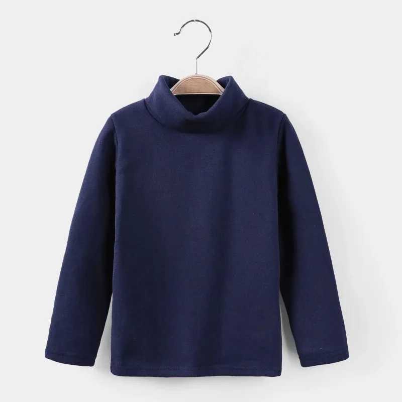 Autumn Boys and Girls Turtle Neck Soft Solid Color Sweater for Children Winter Knitted Long Sleeve Shirt for Boys Sweater for Children W241025