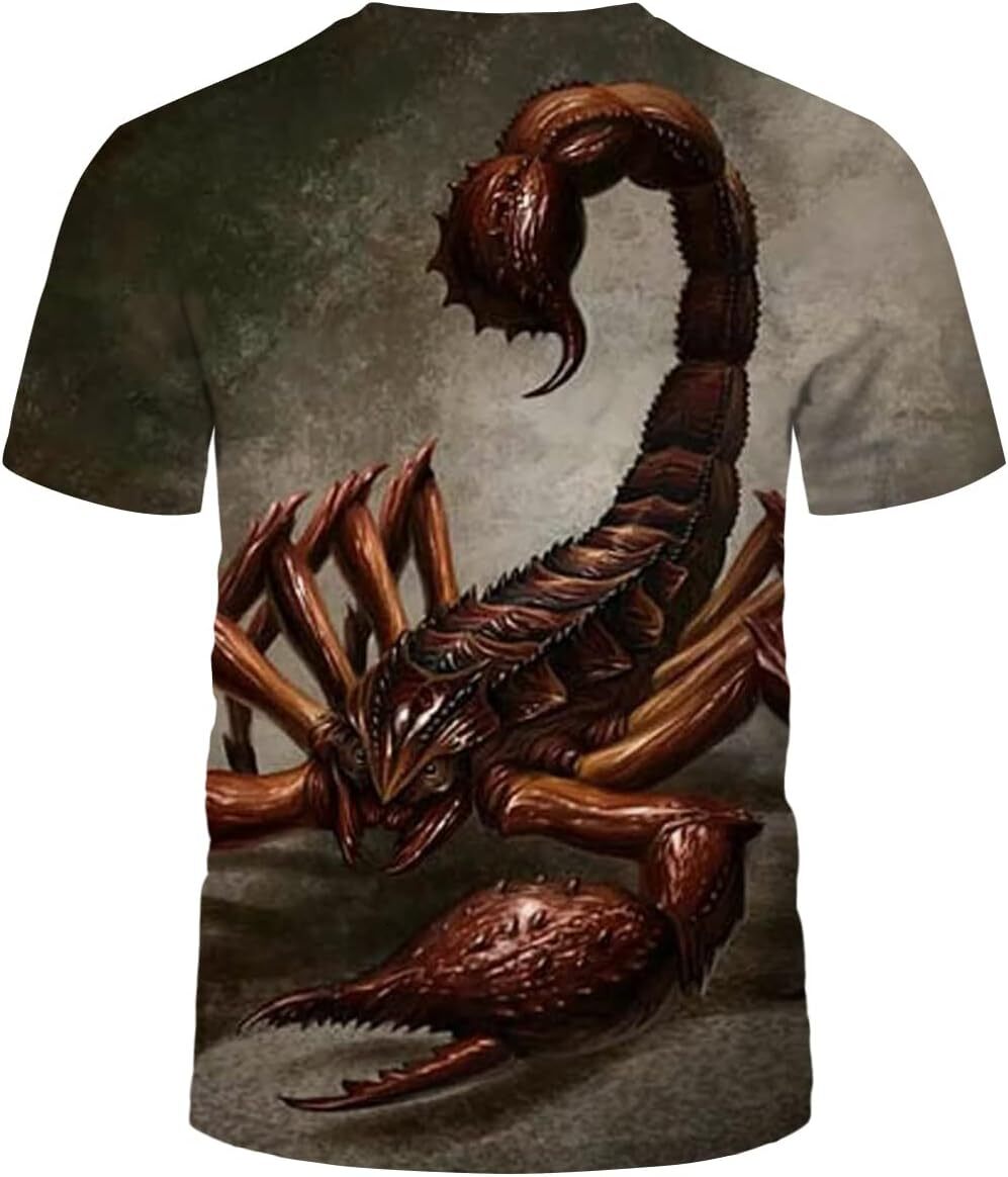 Mens T shirt Unisex 3D Scorpion Digital Print T-Shirt Summer Casual Crew Neck Tee Shirt tee Casual tops summer clothes Hip hop trend
