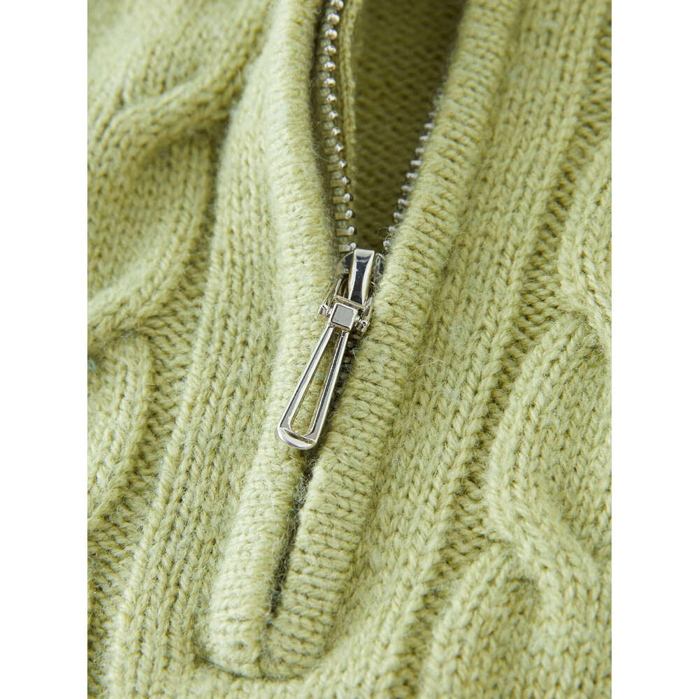 FSLE 9.3% Wool V-Neck Chic Pullover Two Color For Women Autumn Winter 2024 New Design Twisted Wer Sweater 24Fs14396