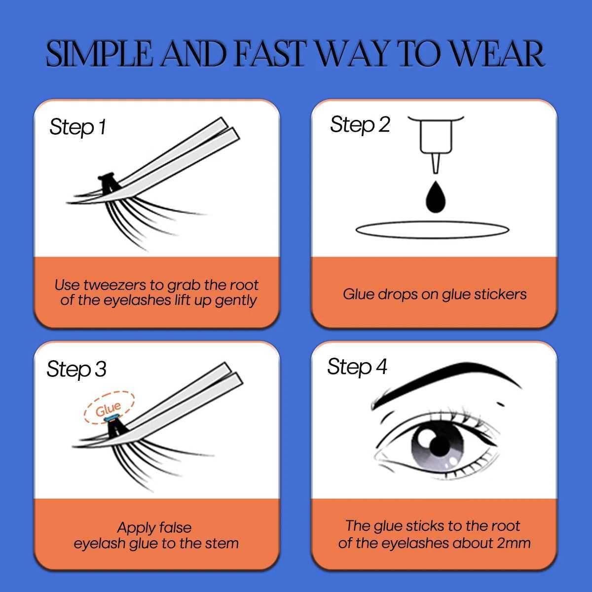 GROINNEYA DIY cluster eyelash natural eyelash extension Dovetail segmented eyelash natural segmented eyelash bundleW241024