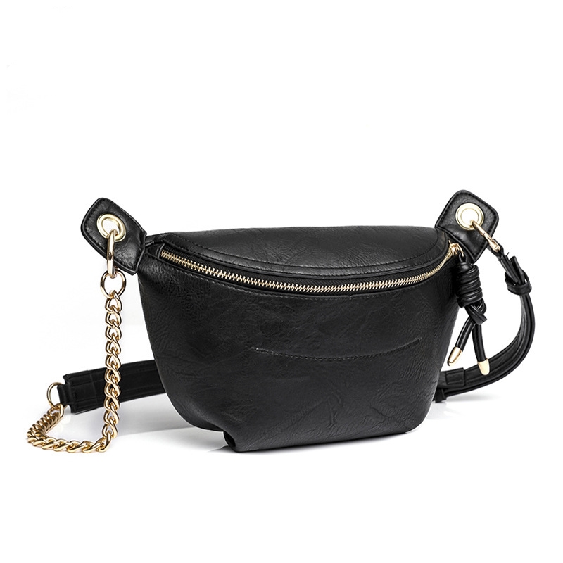 Women's Fashion Bag: Vintage Style Crossbody Bag, Retro PU Leather Chest Bag With Chain Waist Strap - Lightweight For Daily Use New Free Delivery
