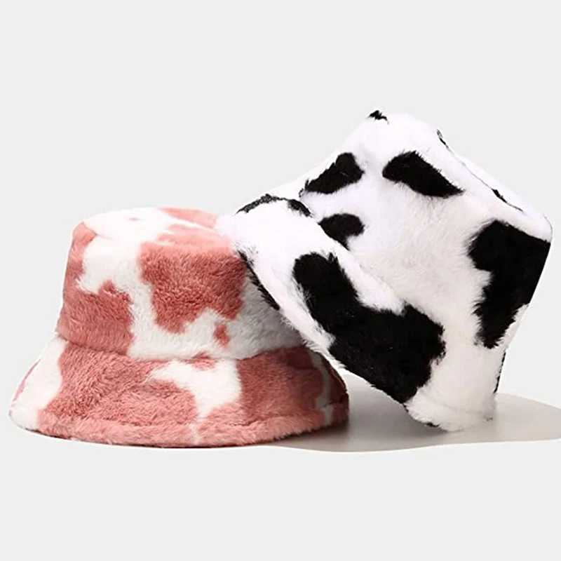 Thicken Plush Bucket Hat Faux Fur Fisherman Lamb Hats Women Girls Outdoor Winter Warm Fluffy Caps Bowl Hats Autumn Street CapsX241025